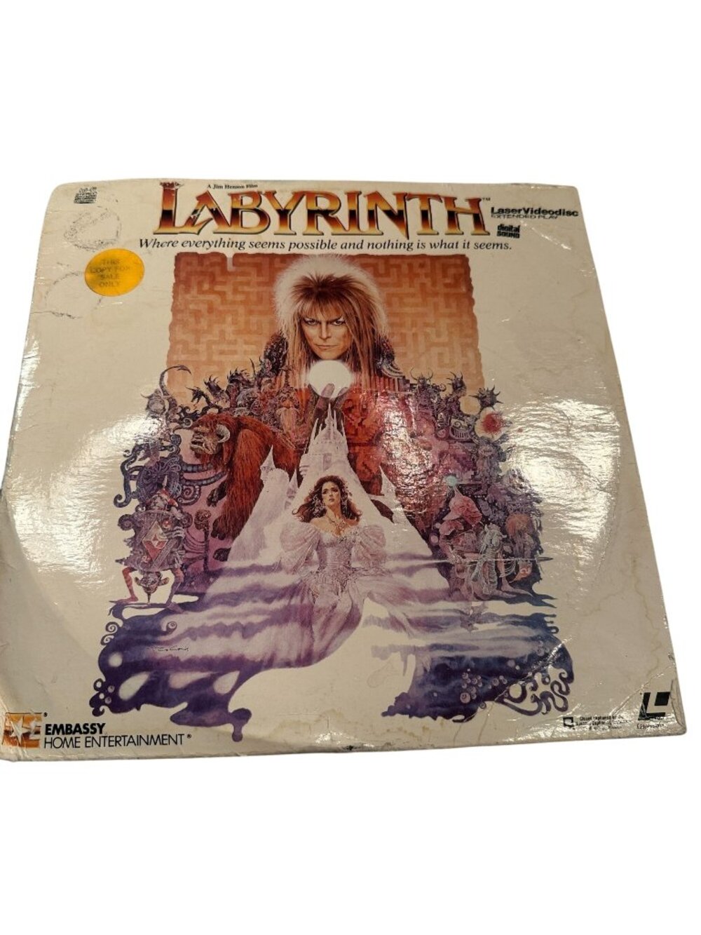 Labyrinth 1986 LaserDisc Movie Vintage David Bowie Embassy Home Entertainment